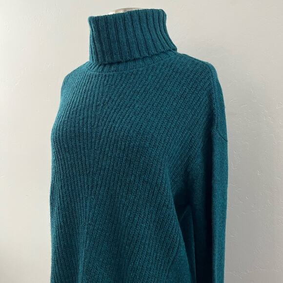 Anthropologie Moth Fireside Knit Sweater Turtleneck Ribbed in Sapphire XS NWT - Picture 7 of 15